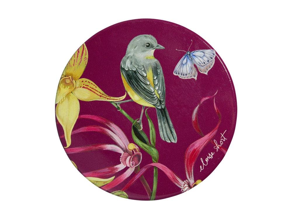 Maxwell and Williams Lyric Ceramic Coaster 10cm Yellow Robin Eloise Short Bird