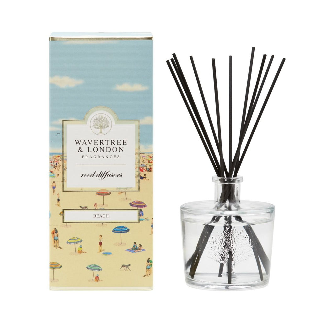Wavertree and London Beach Diffuser
glass container liquid black reed sticks