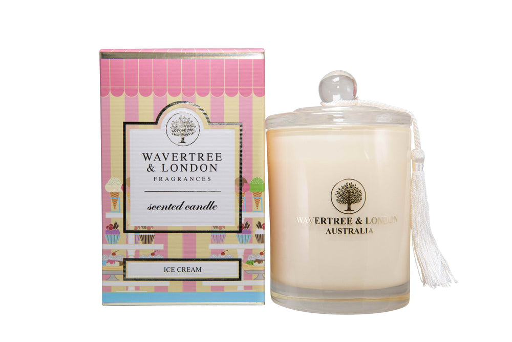 Wavertree and London Ice cream Scented Candle
glass container
white tassle
icecream theme gift box
soy candle