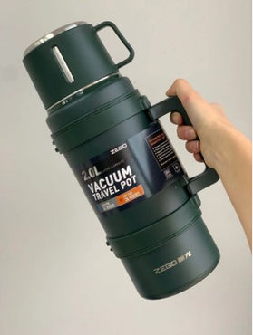 2.0L Vacuum Flask Green, hot 24 hours cold 24 hours