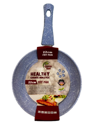 22cm Granite Non-Stick Frypan Sky Blue with white granite look