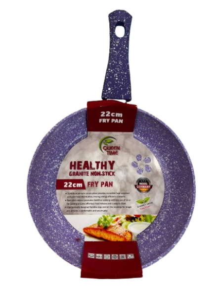 22cm Granite Non Stick Frypan Purple with white granite look
