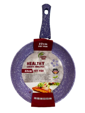 22cm Granite Non Stick Frypan Purple with white granite look

