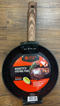 
22cm Marble Non Stick Coated Frypan with wooden look soft touch handle 
not induction
