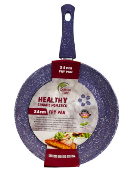 24cm Granite Non-Stick Frypan Purple with white granite speckle look