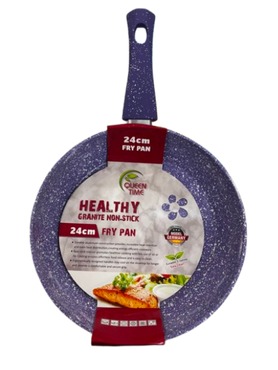 24cm Granite Non-Stick Frypan Purple with white granite speckle look