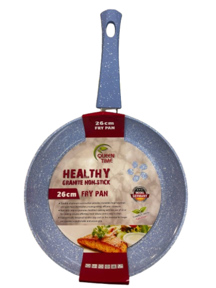 26cm Granite Non Stick Frypan Sky Blue and white granite look