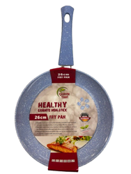 26cm Granite Non Stick Frypan Sky Blue and white granite look