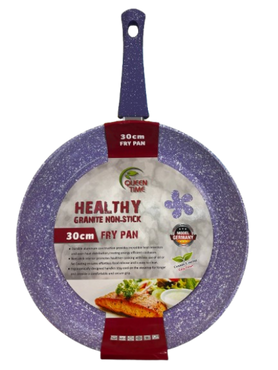 30cm Granite Non-Stick Frypan Purple with white speckle