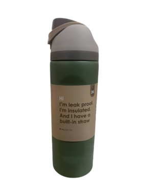 560ml Stainless Steel Water Bottle Green Leak Proof, Insulated and built in straw