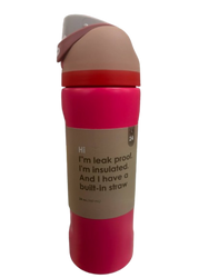 560ml Stainless Steel Water Bottle Pink Leak Proof, Insulated and built in straw