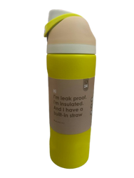 560ml Stainless Steel Water Bottle Yellow Leak Proof, Insulated and built in straw