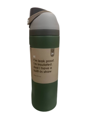 700ml Stainless Steel Water Bottle Green Leak Proof, Insulated and built in straw