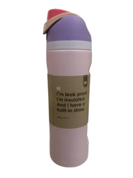 700ml Stainless Steel Water Bottle Light Pink Leak Proof, Insulated and built in straw