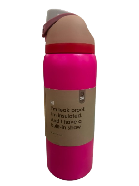 950ml Stainless Steel Water Bottle Pink Leak Proof, Insulated and Built in straw