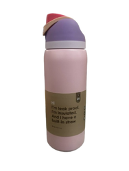 950ml Stainless Steel Water Bottle Light Pink Leak Proof, Insulated and built in straw
