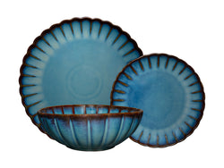 Casa Domani Solare 12 Piece Dinner Set Azure
side plate
dinner plate
bowl 
scalloped edge
