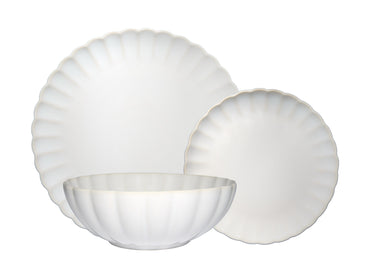 Casa Domani Solare 12 Piece Dinner Set Cream
bowl 
side plate
Dinner plate
scalloped edge 
cream

