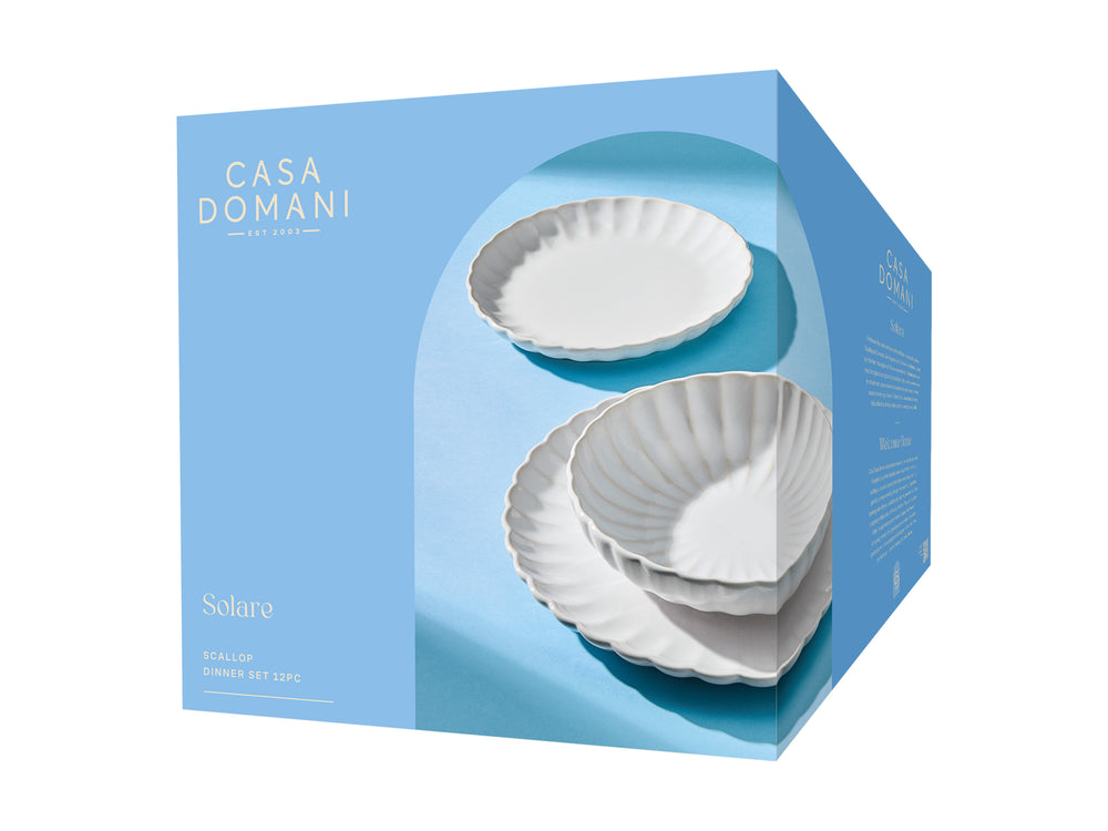 Casa Domani Solare 12 Piece Dinner Set Cream Gift Boxed Dinner set