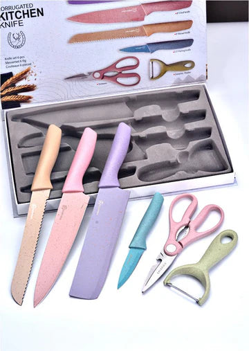 Evryealth Pastel Kitchen Knives Set of 6