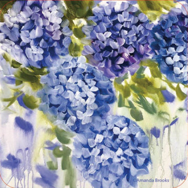 Blue and Purple Hydrangea Cork Backed Coasters Set of 4