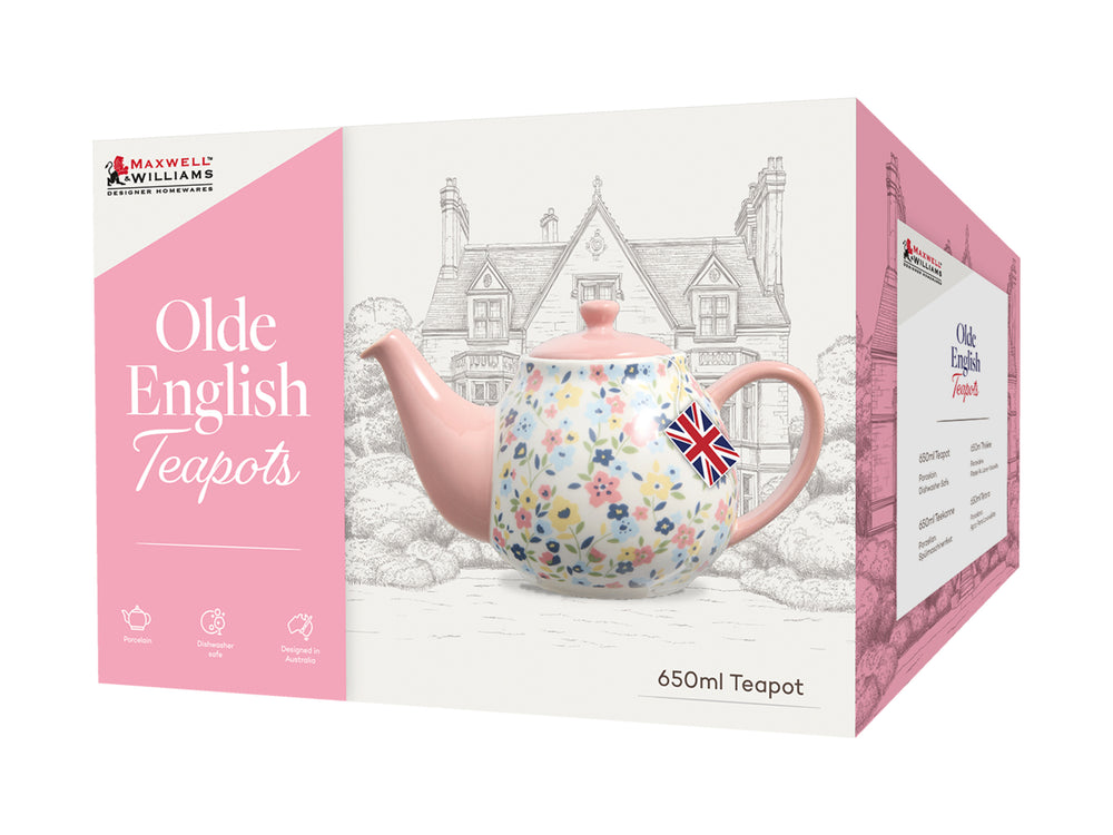 Maxwell Williams Pink Floral 650ml Teapot Gift Box