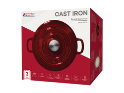 Maxwell and William Cast Iron 24cm Casserole 3.3L Merlot Gift Boxed 