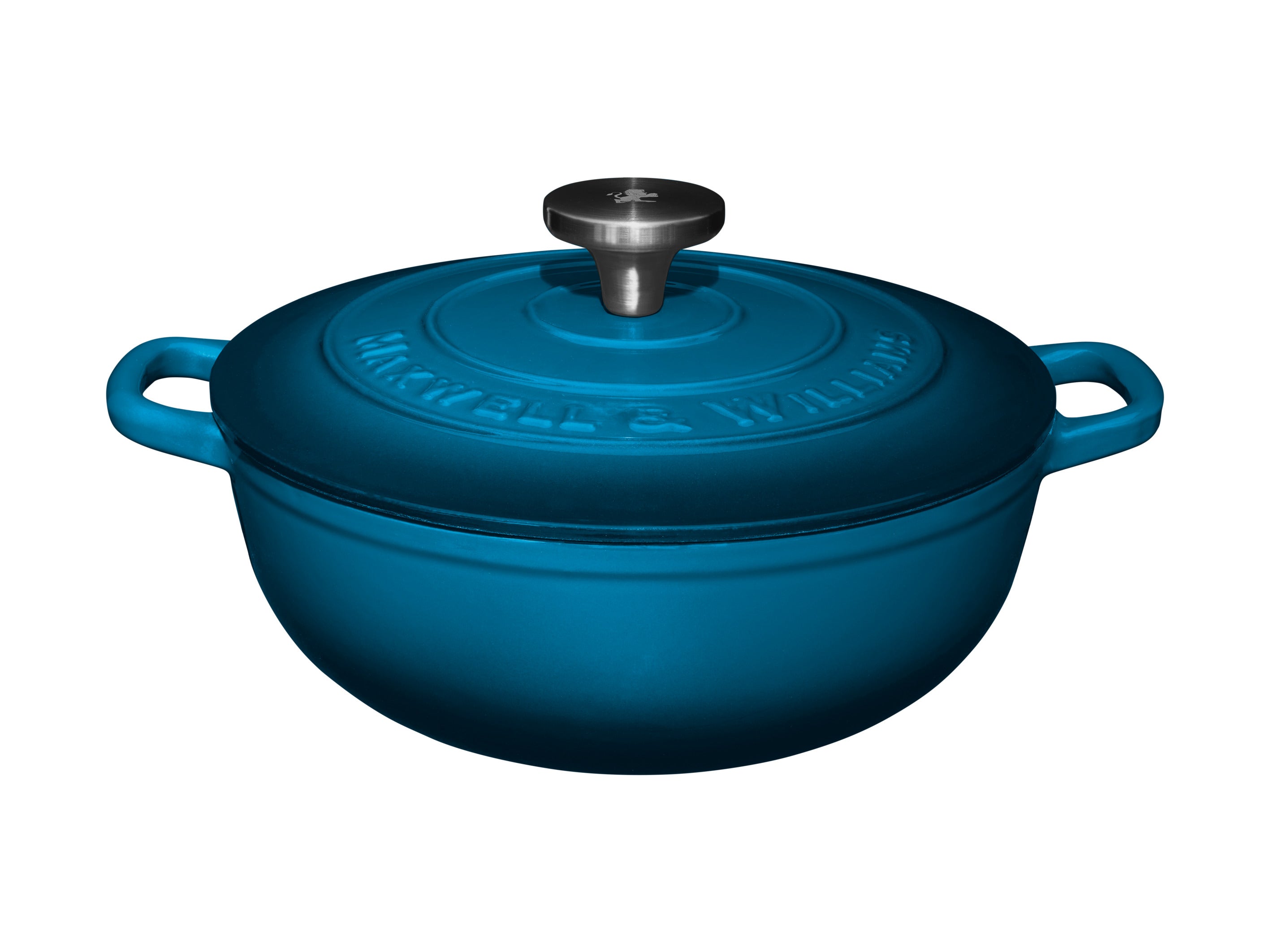 Maxwell and Williams Cast Iron 24cm 3.3L Casserole Midnight Blue