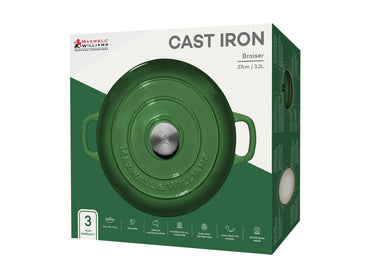 Maxwell and Williams Cast Iron 27cm 3.3L Brasier English Racing Green Gift Boxed 