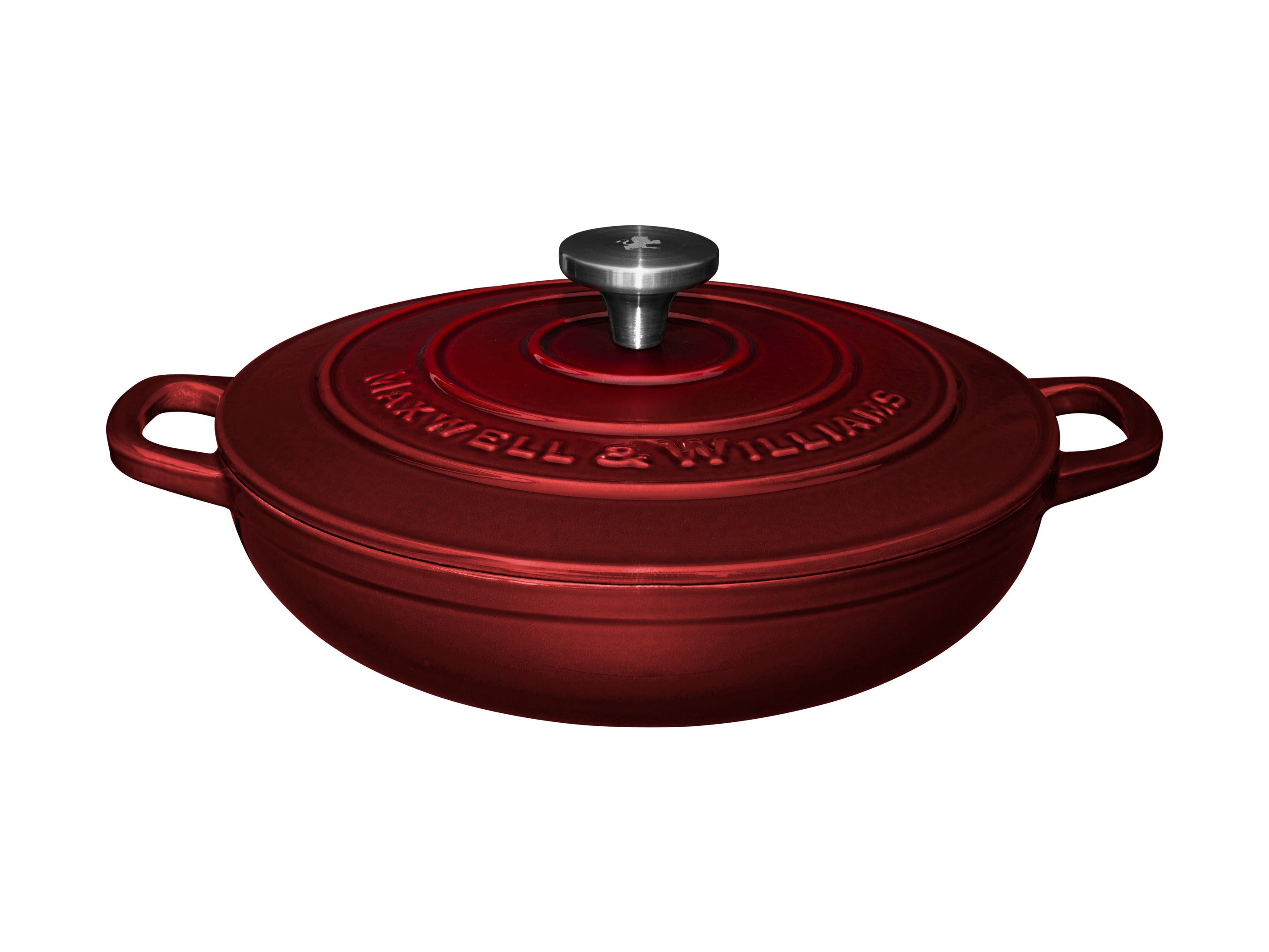 Maxwell and Williams Cast Iron 27cm 3.3L Brasier Merlot Shallow Casserole