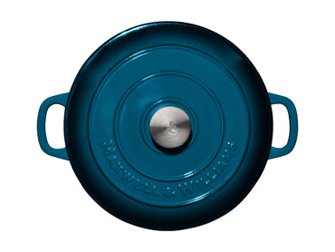 Maxwell and Williams Cast Iron 27cm 3.3L Brasier Midnight Blue Lid 