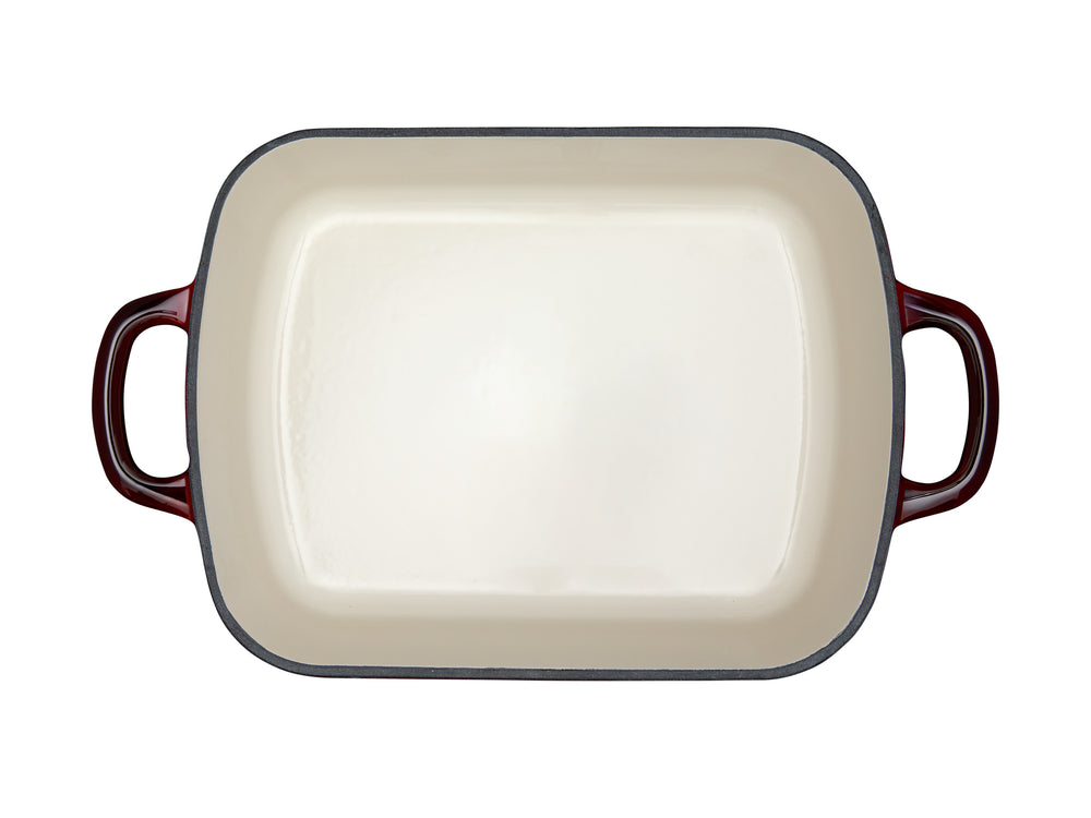 Maxwell and Williams Cast Iron 28cm x 21cm Roaster Merlot Top View 