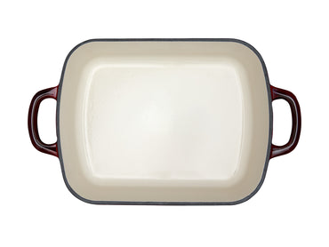 Maxwell and Williams Cast Iron 28cm x 21cm Roaster Merlot Top View 