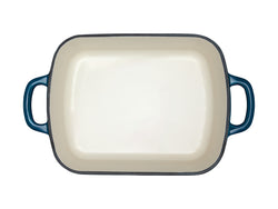Maxwell and Williams Cast Iron 28cm x 21cm Roaster Midnight Blue Top View 