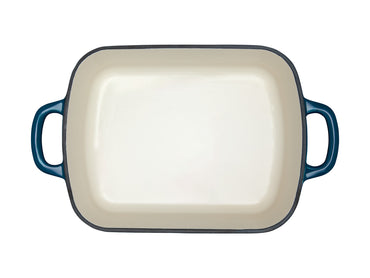Maxwell and Williams Cast Iron 28cm x 21cm Roaster Midnight Blue Top View 