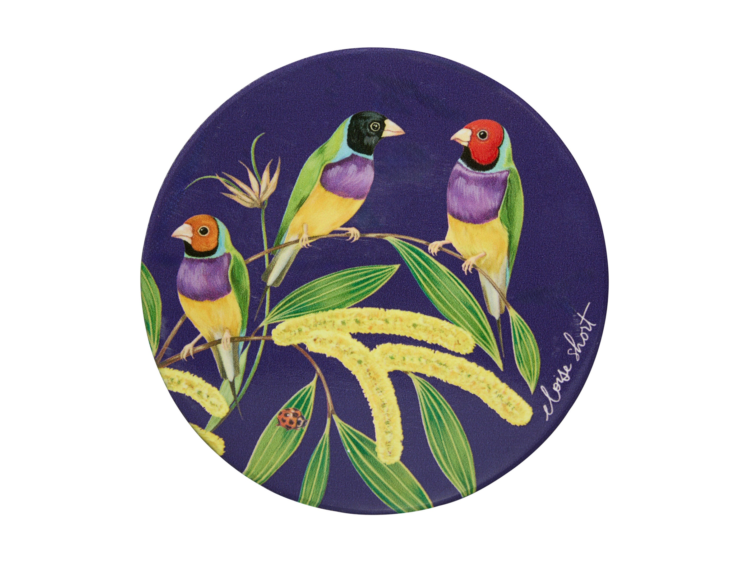 Maxwell and Williams Lyric Ceramic Coaster 10cm Gouldian Finch Birds Eloise Short
Birds 