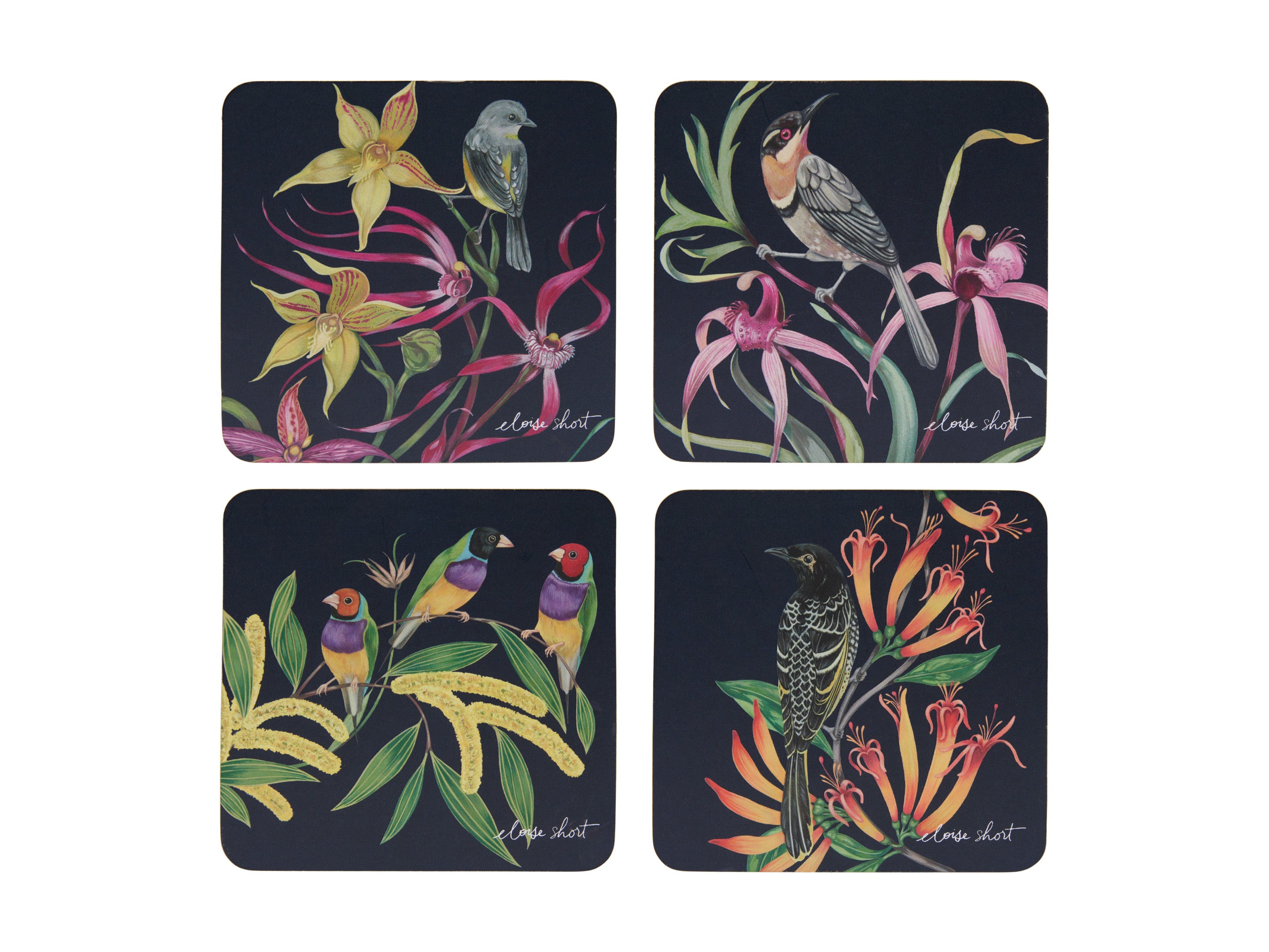 Maxwell and Williams Lyric Cork Back Coaster Set of 4 
Eloise Short MDF Coaster 4 birds