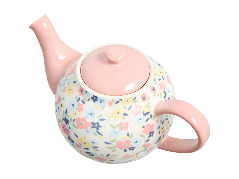 Maxwell and Williams Olde English 1.1L Teapot Pink Floral Handle