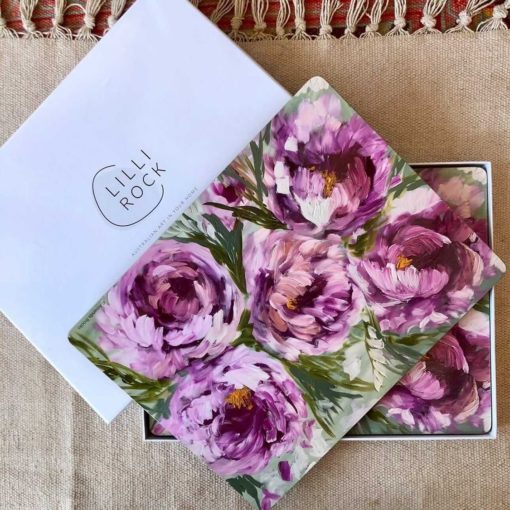 Pink peony Cork backed placemats set of 4 