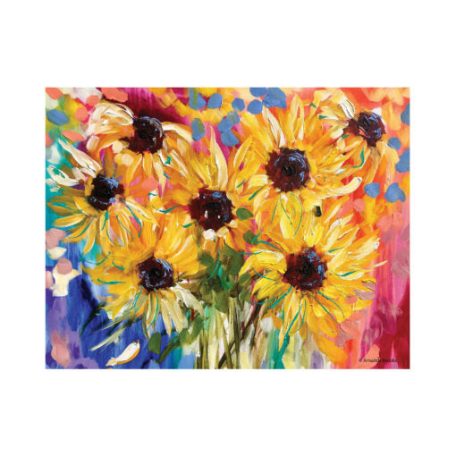 Sunflower placemats on bright coloured background