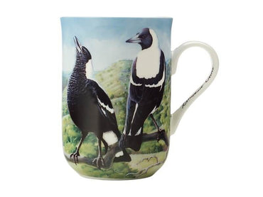 Birds of Australia 10 year Anniversary Mug 300ML Magpie
birds black and white two birds on cup