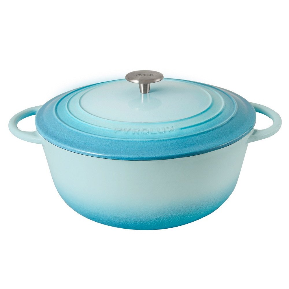 Pyrolux Pyrochef 24cm Casserole Duck Egg Blue Cast Iron 